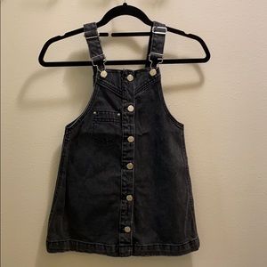 Zara girls denim dress overalls black